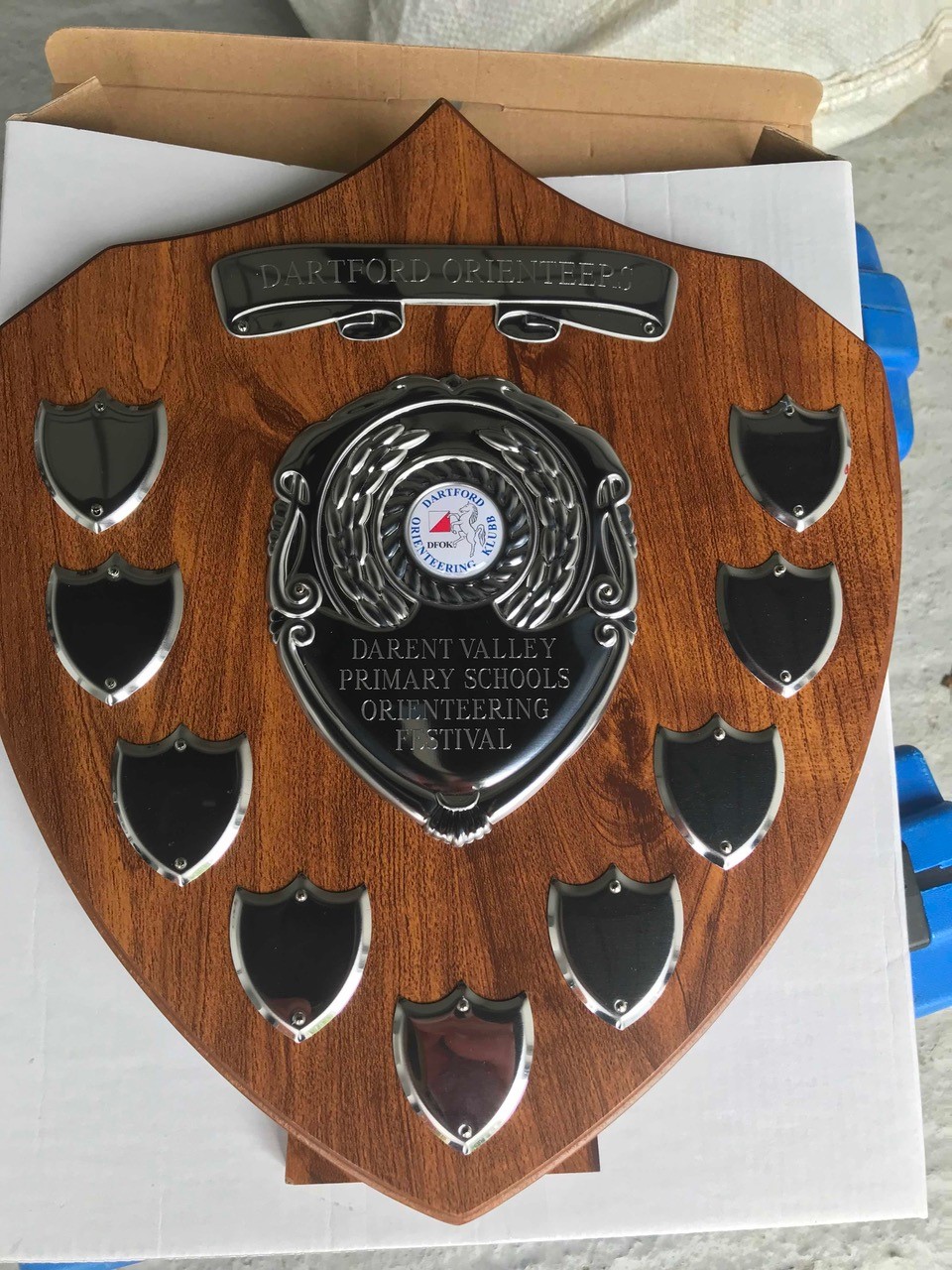 Shield for Darent Valley primary schools orienteering festival